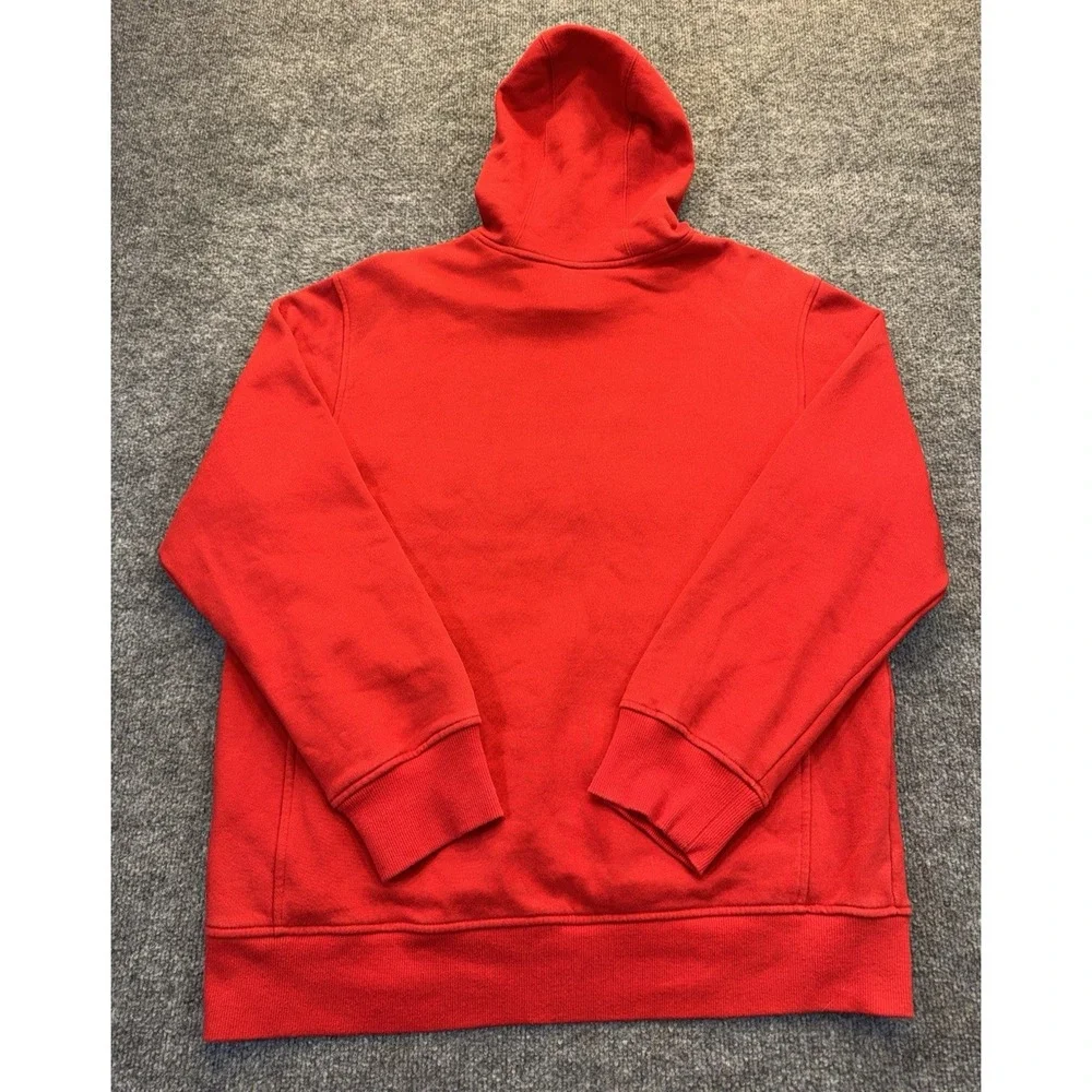 Adidas Hoodie Men's Size Large Red Pullover Fleece Logo Sweatshirt